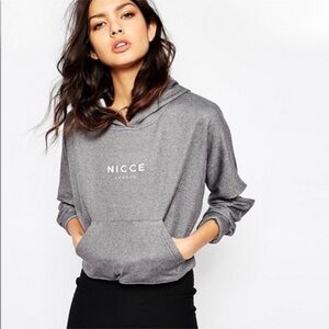 NICCE London Women’s Hoodie with Cut Out Arm Detail Kangaroo Pocket, Size Small